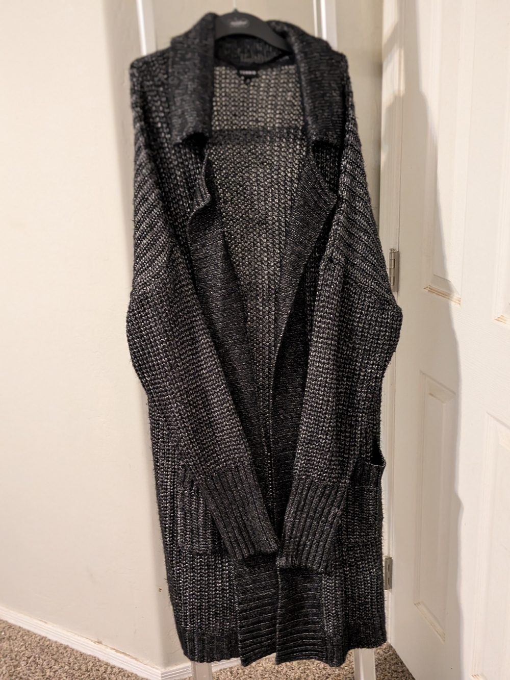 torrid Charcoal Open-Front Long Chunky Knit Cardigan